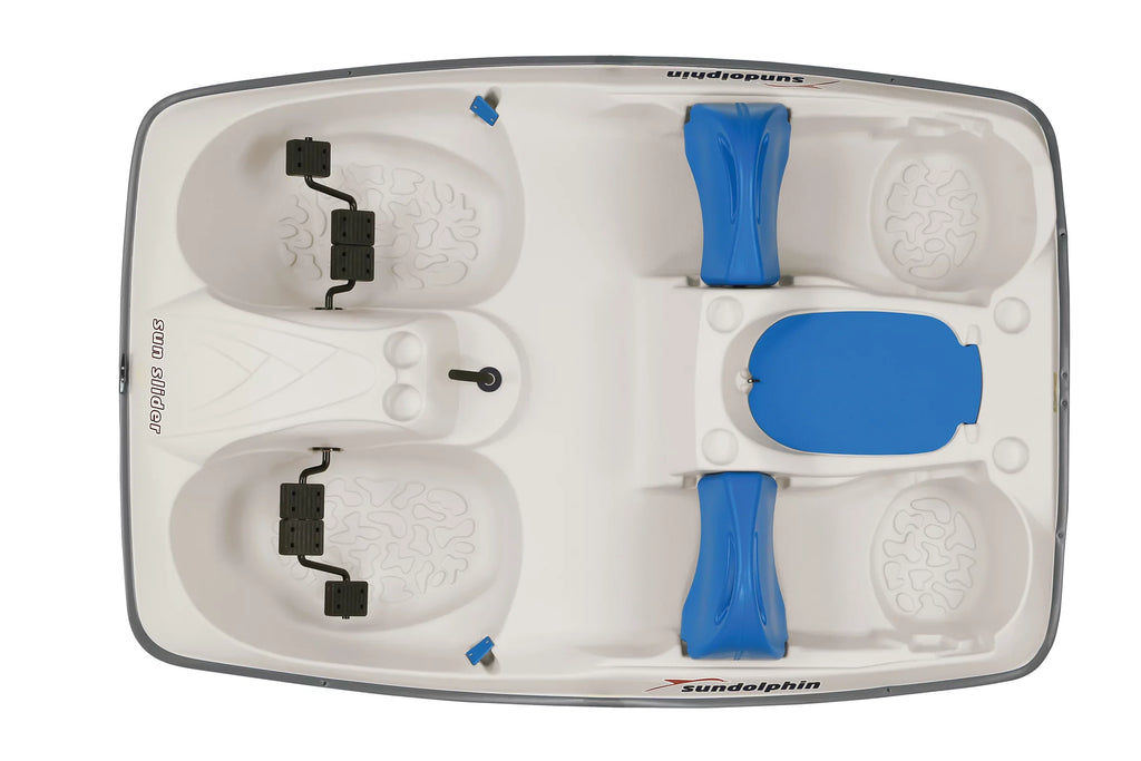 Sun Dolphin 5 Seat Sun Slider Pedal ship with Canopy, Blue