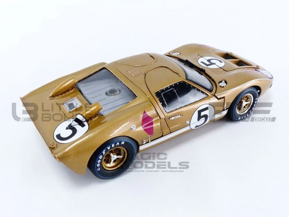 1966  GT-40 MK II #5 Gold Le Mans 1/18 Diecast Model Car by Shelby Collectibles