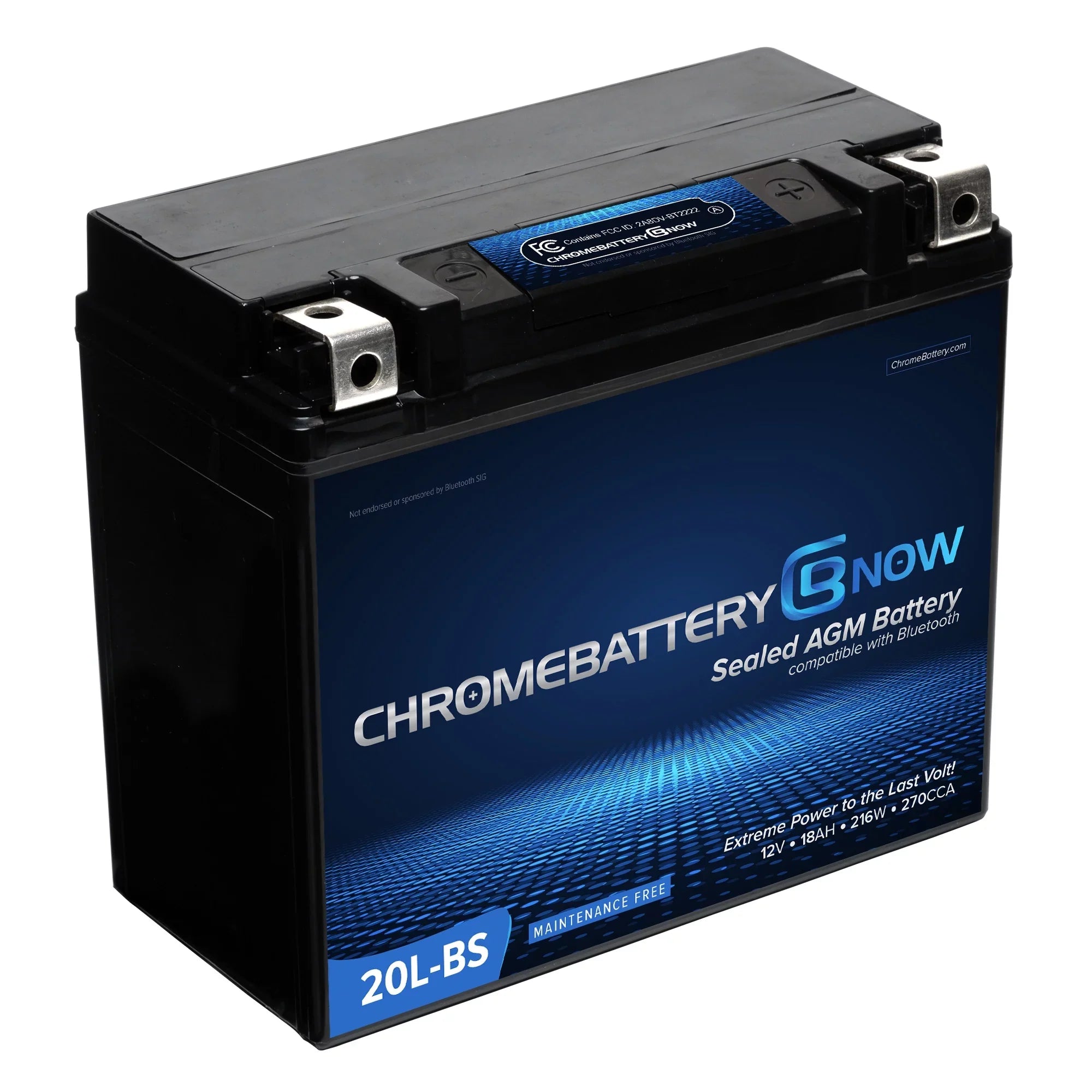 Chrome Battery Now Ytx20l-bs (20l-bs 12 Volt,18 Ah, 270 Cca) Intelligent Wireless Smartphone Connectivity AGM Battery for Personal Watercraft - Brp (sea-doo) 900 Gti 90 Years (2018 - 2020)