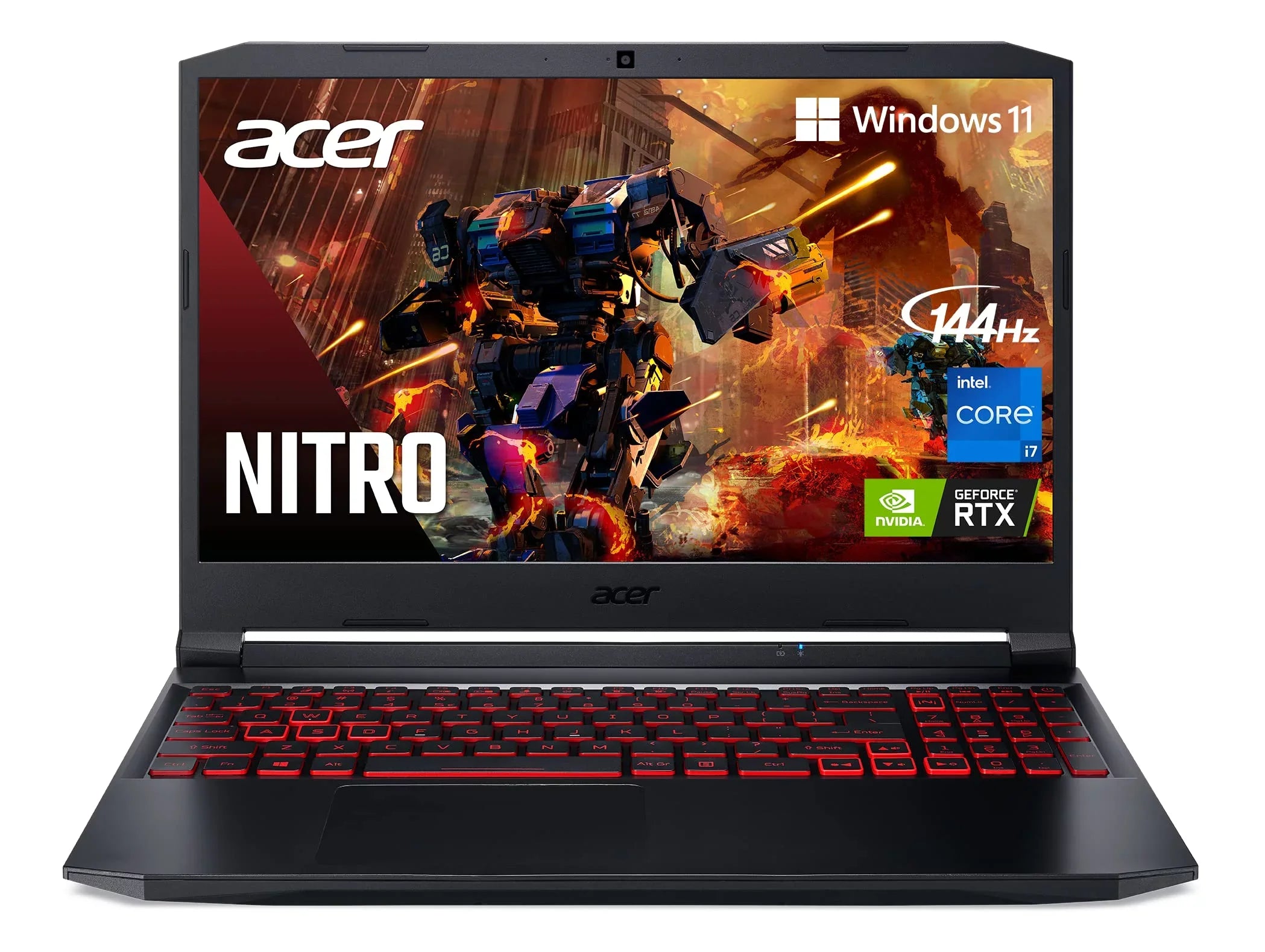 Nitro 5 AN515-57-79TD Gaming Laptop |  Core i7-11800H | NVIDIA GeForce RTX 3050 Ti Laptop GPU | 15.6" FHD 144Hz IPS Display | 8GB DDR4 | 512GB NVMe SSD | Killer Wi-Fi 6 | Backlit Keyboard