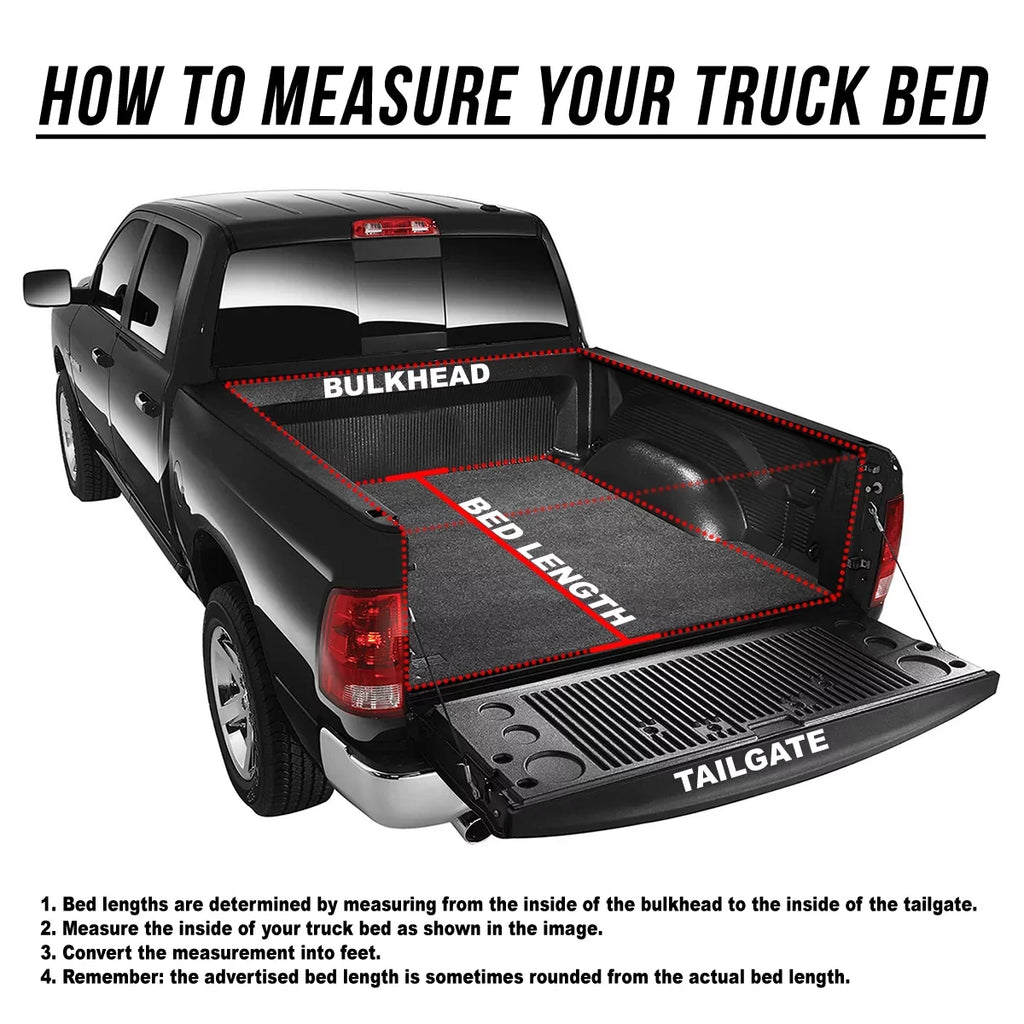 For 2009 to 2022 Dodge Ram 1500 2500 3500 6.5Ft Fleetside Bed Matte Black Soft Top Tri-Fold Adjustable Tonneau protector Kit