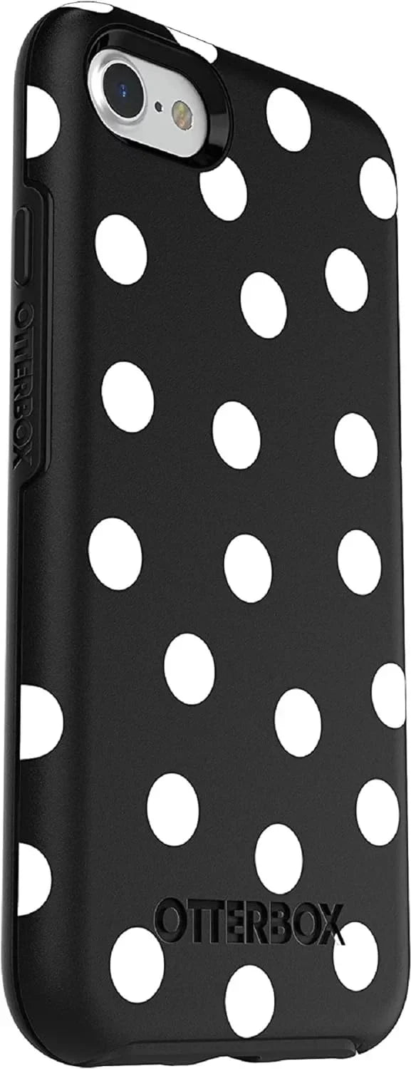 OtterBox Symmetry Series Case for iPhone SE (3rd and 2nd gen) and iPhone 8/7 (Only) - Non-Retail Packaging - Date Night (Black/White Polka Dot Graphic)