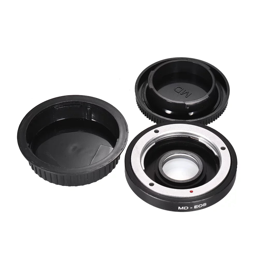 MD- Lens Mount Adapter Ring with Corrective Lens for Minolta MD Lens to Fit for  EF Camera Focus Infinity