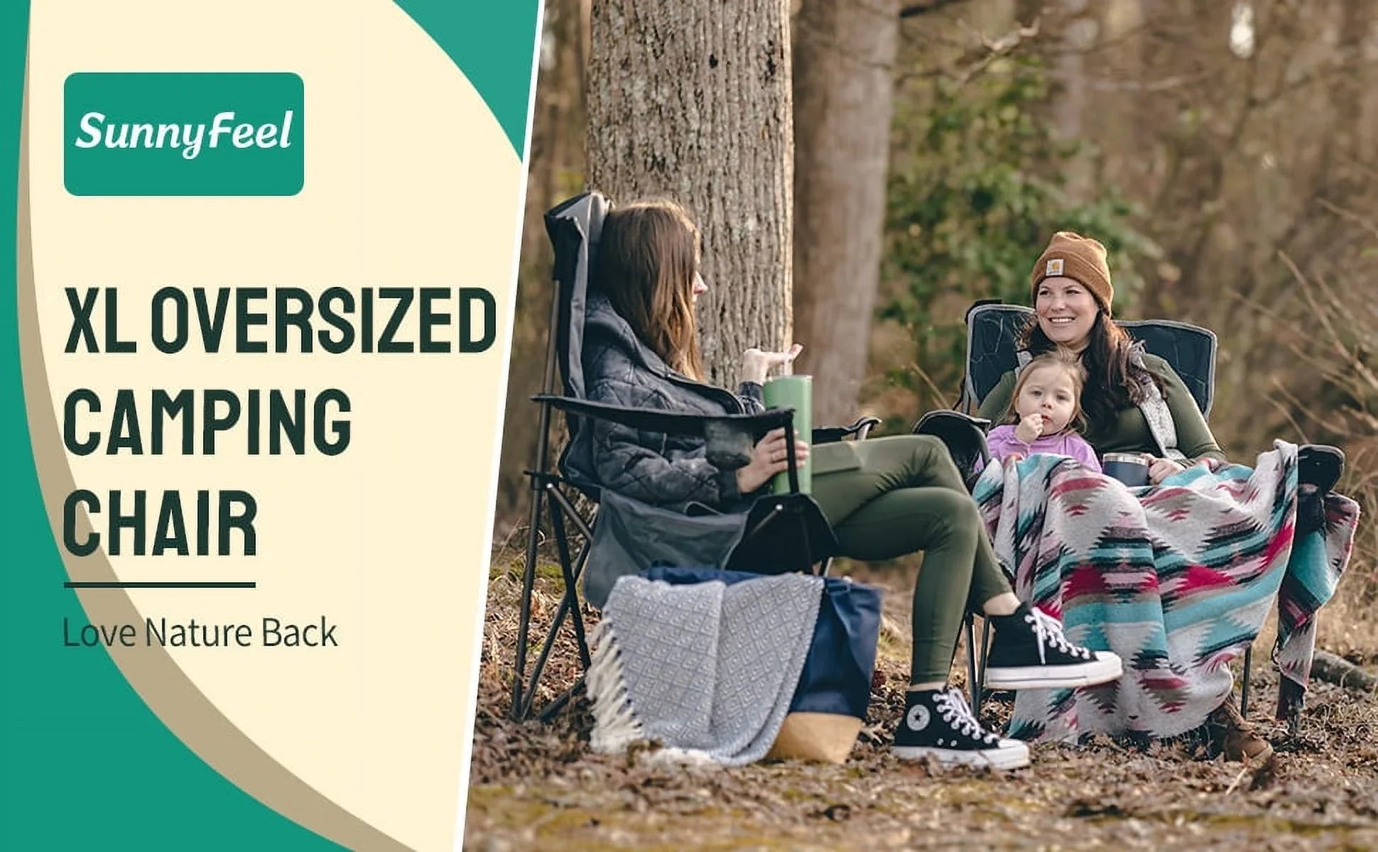 Oversized Folding Camping Chair - 12.13 - Experience ultimate comfort and convenience on your outdoor adventures!