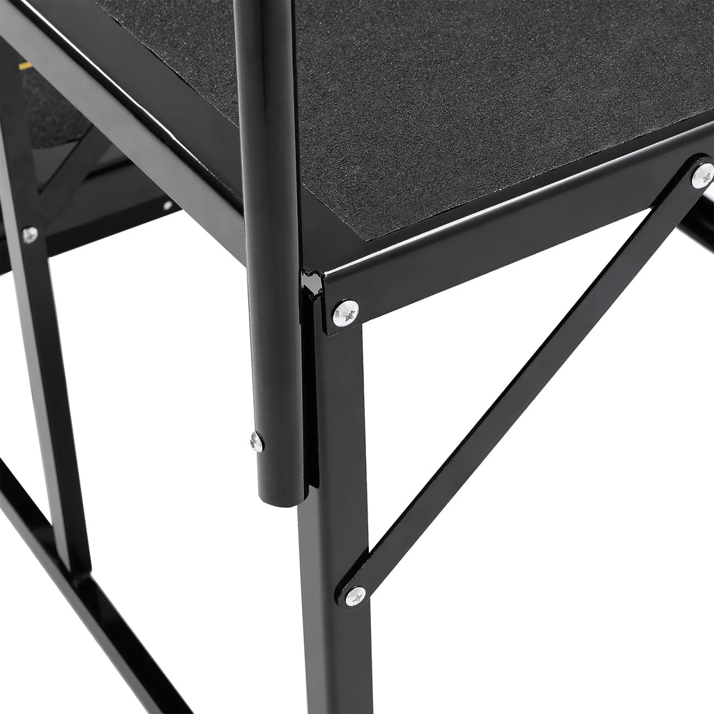 HECASA Universal 3 Steps Stairs Steel for RV Travel Trailer Camper Trailer W/ Side Load Hand-railing Armrest Hand Rail