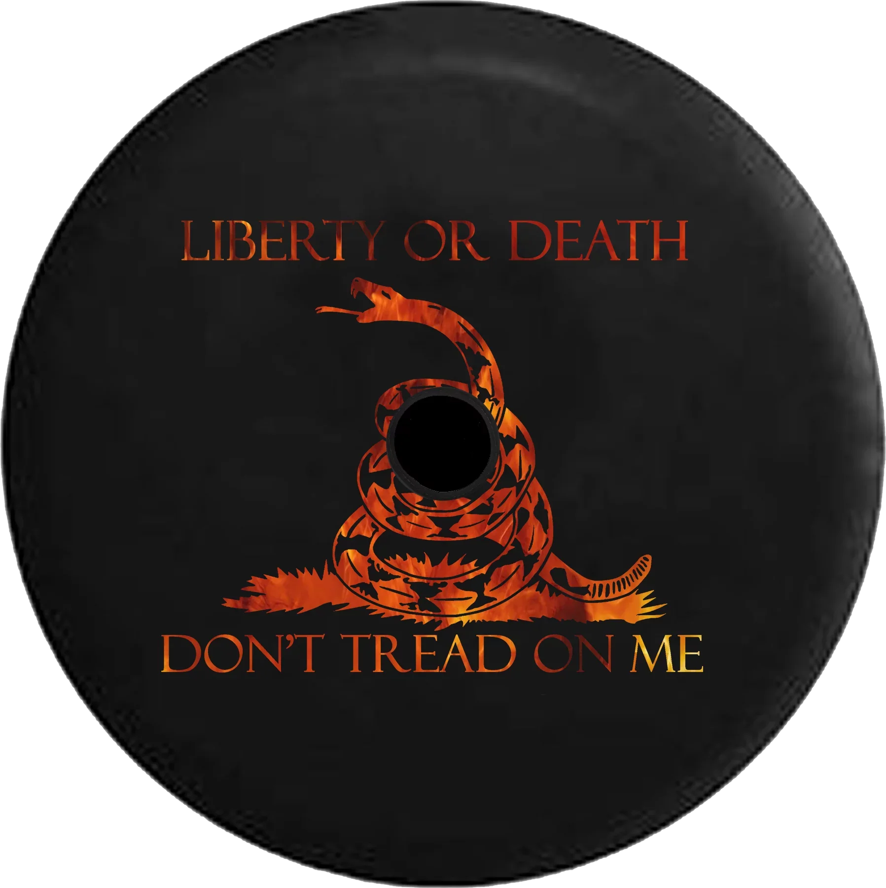 2018 2019 Wrangler JL Backup Camera Liberty or Death Don't Tread on Me Snake Flames Fire Spare Tire wrap for Jeep RV 33 Inch