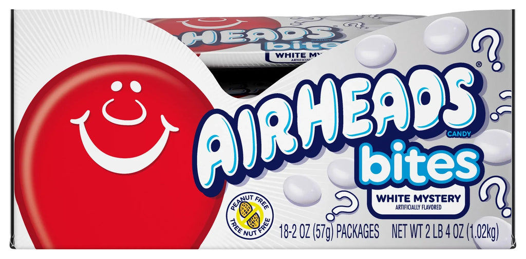 Airheads Bites Candy Pack, White Mystery, 2oz, Pack of 18