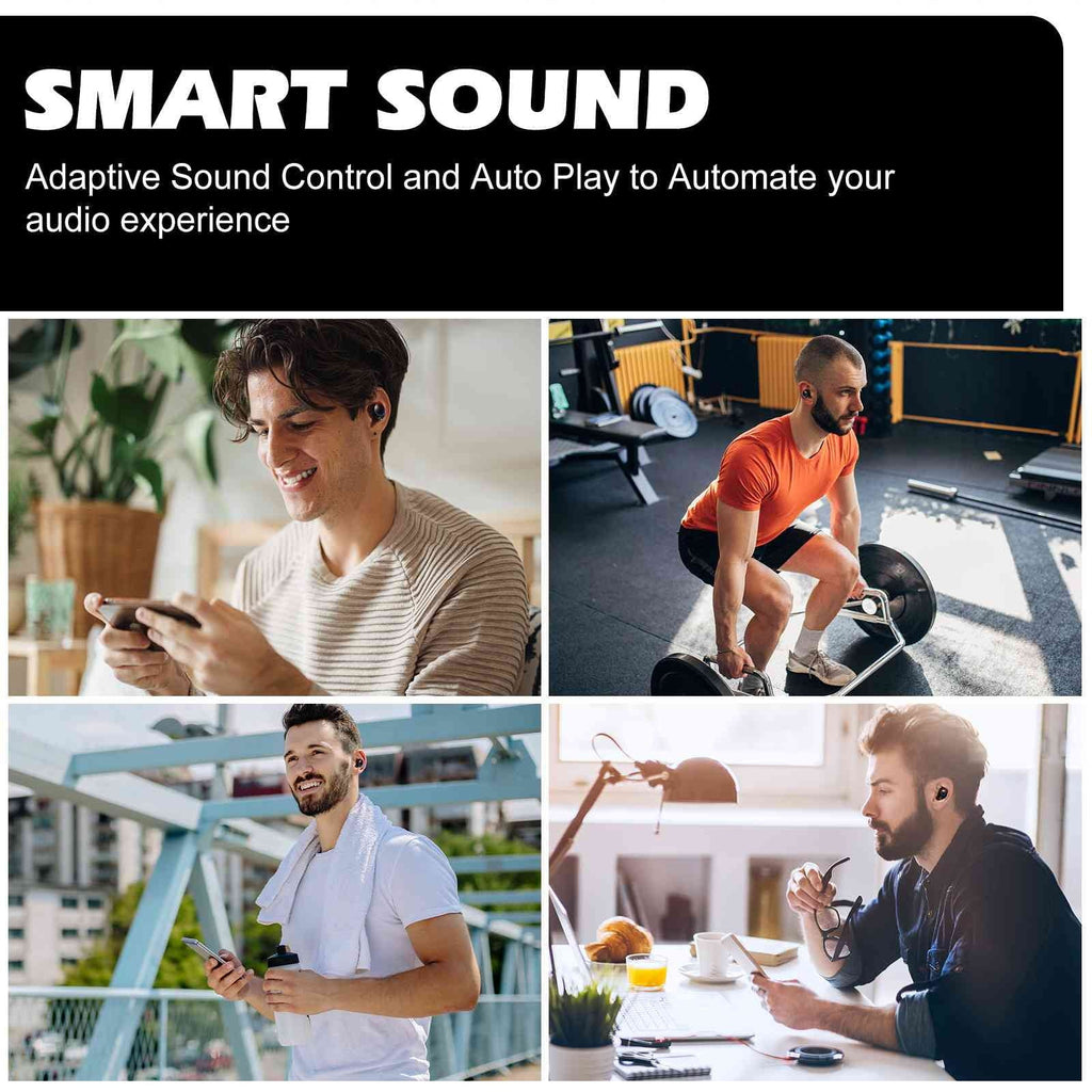 UrbanX True Wireless Bluetooth Earbuds + Charging Case, Black, Dual Connect, IPX5 aqua Resistance, Bluetooth 5.2 Connection, Balanced, Bass Boost suitable with  Tab M8 (HD)