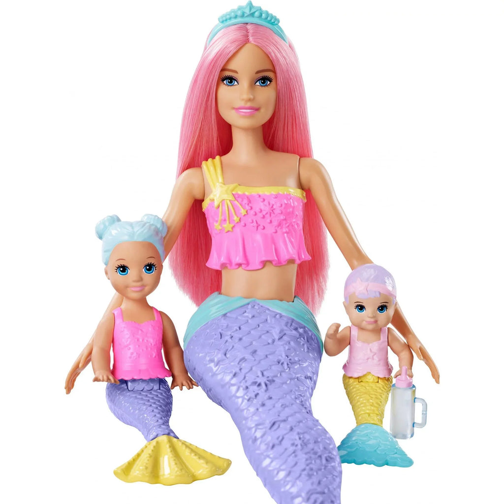 Barbie Dreamtopia Mermaid Doll, Mertoddler & Merbaby Playset