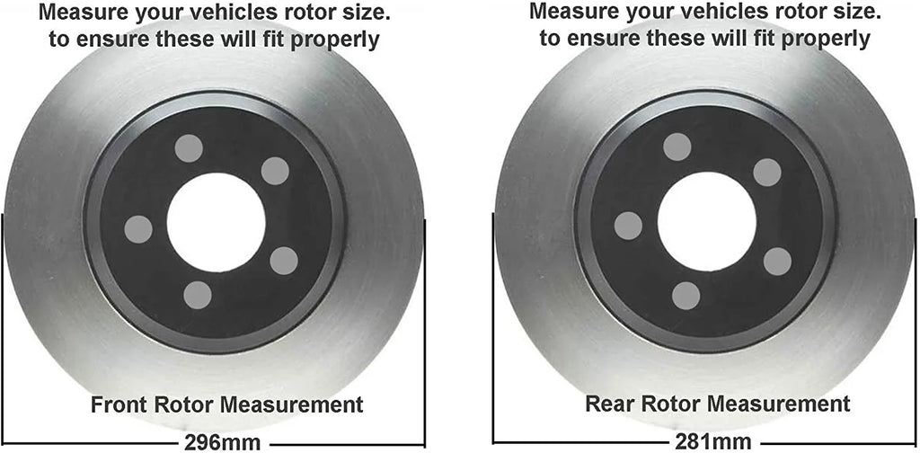 Detroit Axle - Brake Kit for 2006-2018  Rav4 11.65" Front & 11.06" Rear Drilled and Slotted Disc Rotors Ceramic Brakes Pads 2007 2008 2009 2010 2011 2012 2013 2014 2015 2016 2017 Replacement