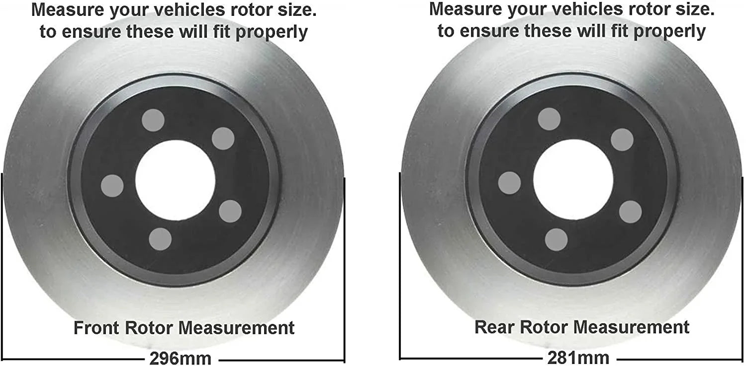 Detroit Axle - Brake Kit for 2006-2018  Rav4 11.65" Front & 11.06" Rear Drilled and Slotted Disc Rotors Ceramic Brakes Pads 2007 2008 2009 2010 2011 2012 2013 2014 2015 2016 2017 Replacement