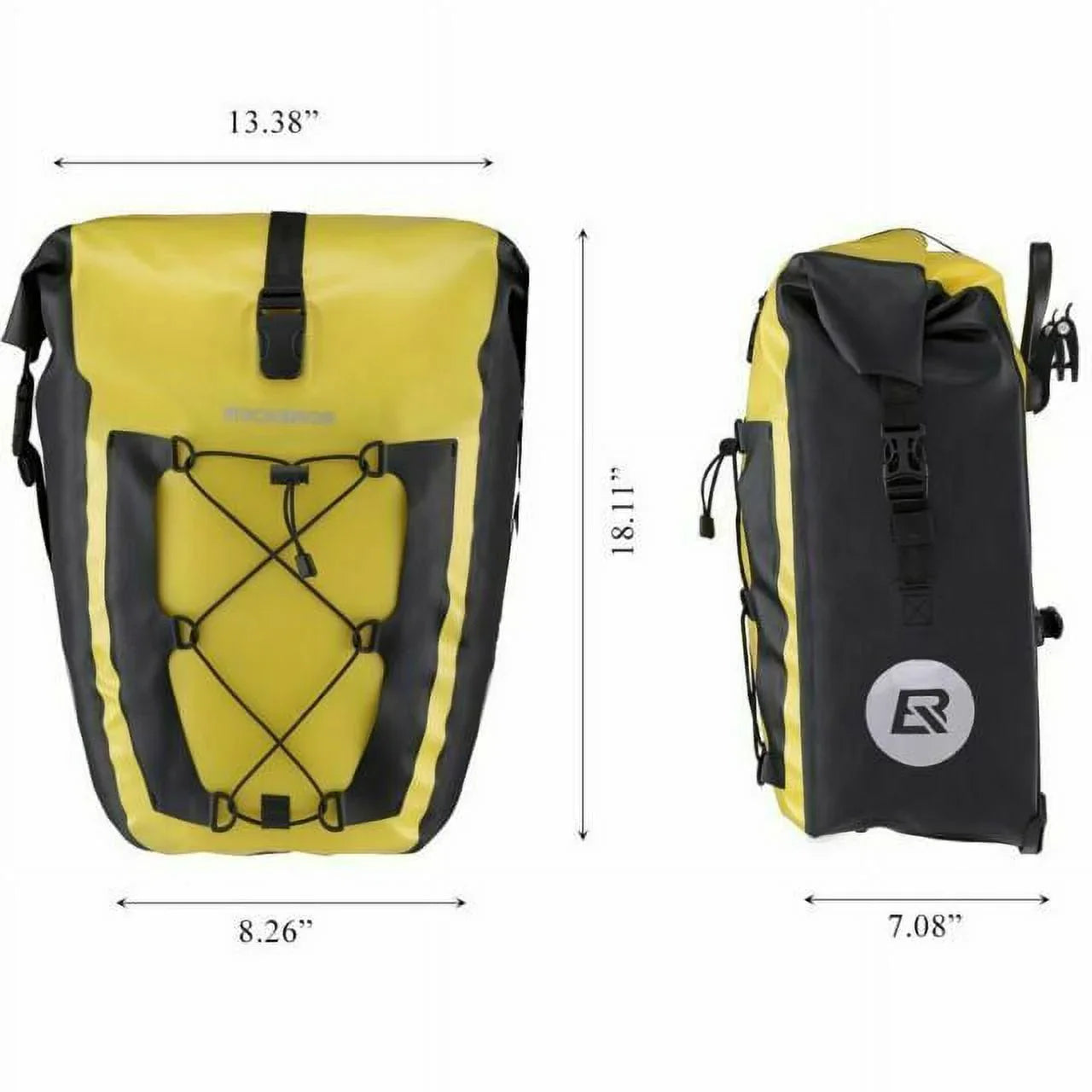 ROCKBROS Multifunction Road MTB Mountain Bike Bag Bicycle Pannier Rear Seat Trunk Bag 20-27L Yellow