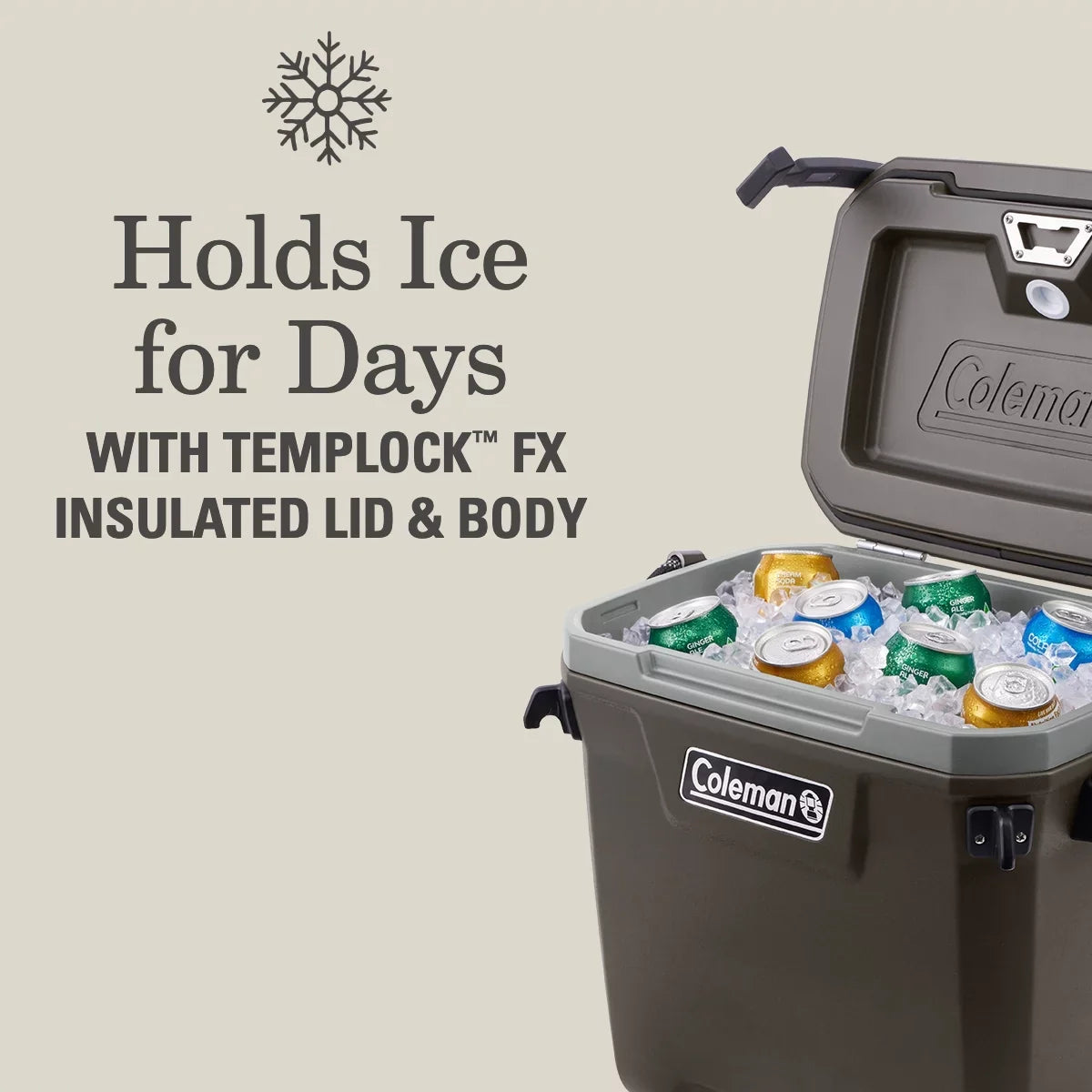 Coleman Convoy High Performance Series 28qt Hard Ice Chest Cooler, Brown, 17.75"' x'13.25" x 19.5"