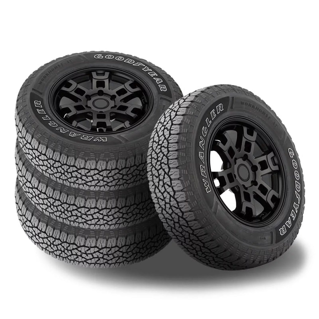 Set of 4 Goodyear Wrangler Workhorse A/T 225/65R17 102T OWL Tires, All Terrain, 3PMSF 480757856 / 225/65/17 / 2256517 Fits: 2014-23 Chevrolet Equinox LT, 2007-16 Honda CR-V EX-L