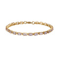 Shop LC Pink Amethyst Oval Stainless Steel Yellow Gold Ion Plated Bracelet for Women Jewelry Size 8" Ct 8.49 Birthday Gifts