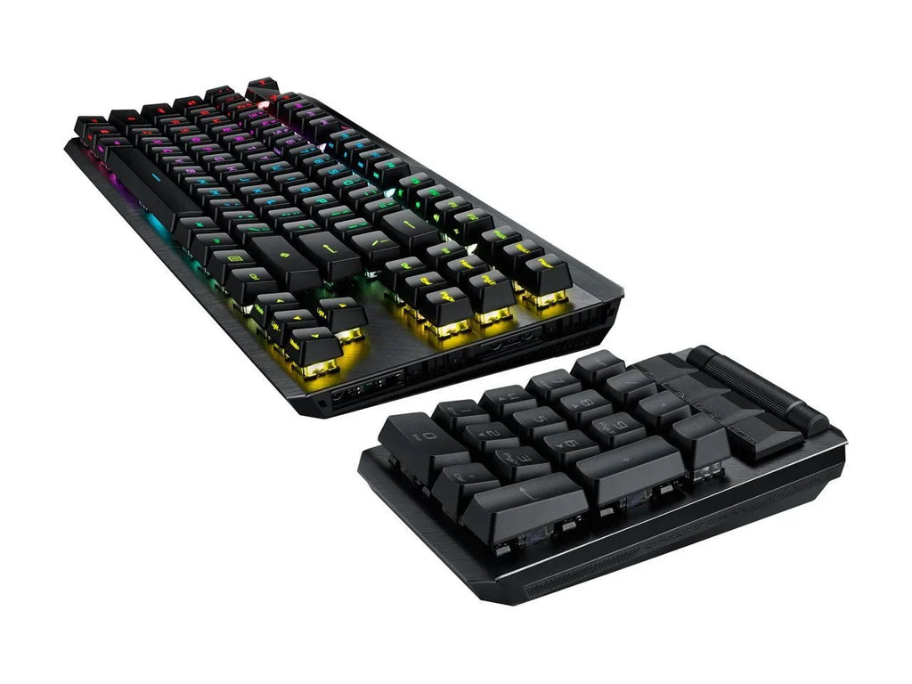 MA02 ROG Claymore II Wireless Modular Gaming Mechanical Keyboard with ROG RX Blue Switches, detachable numpad & wrist rest