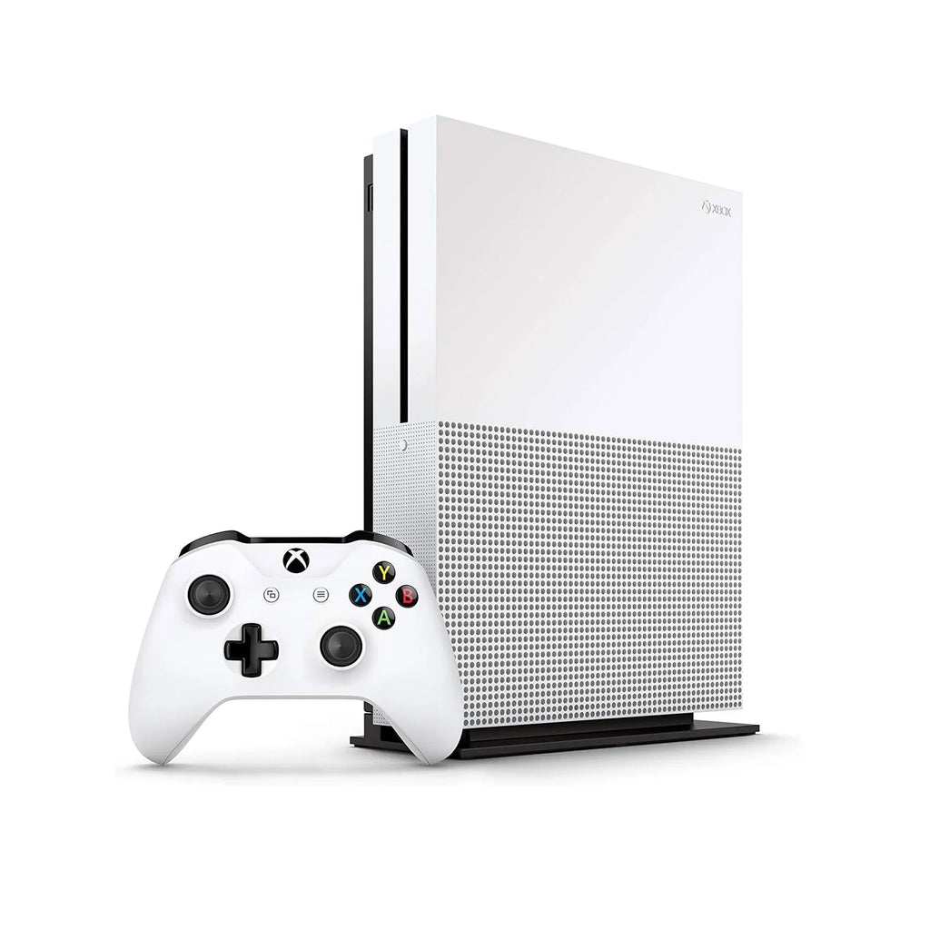 Pre-Owned  Xbox One S 1TB with 2 Controller, 4K Ultra HD White with BOLT AXTION Cleaning Kit Headset Bundle (Refurbished: Like New)