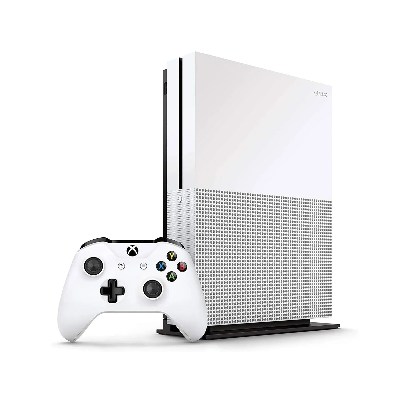 Pre-Owned  Xbox One S 1TB with 2 Controller, 4K Ultra HD White with BOLT AXTION Cleaning Kit Headset Bundle (Refurbished: Like New)