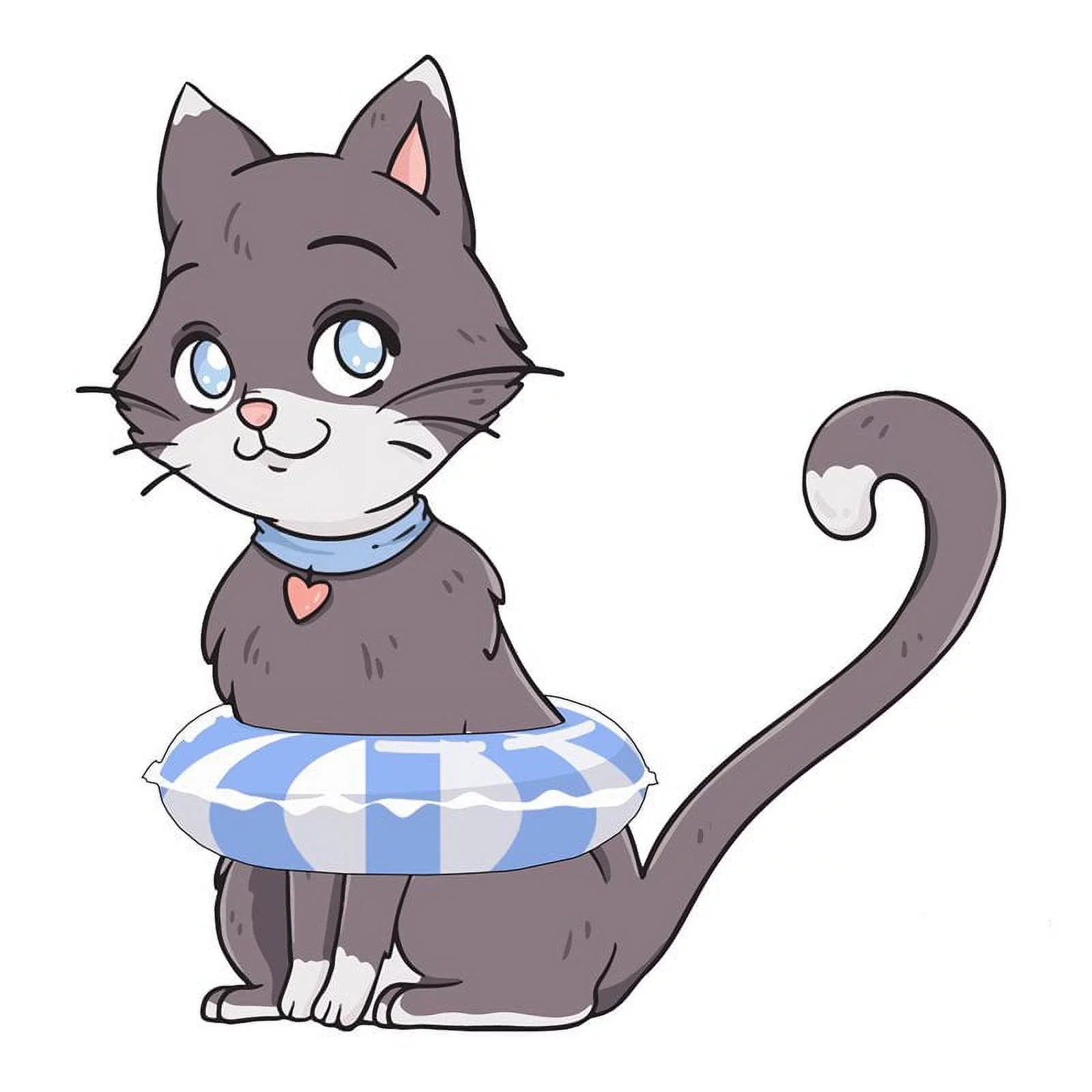 Slick Woody's 60" Kitten Vinyl Underwater Pool Mat Tattoo in Gray
