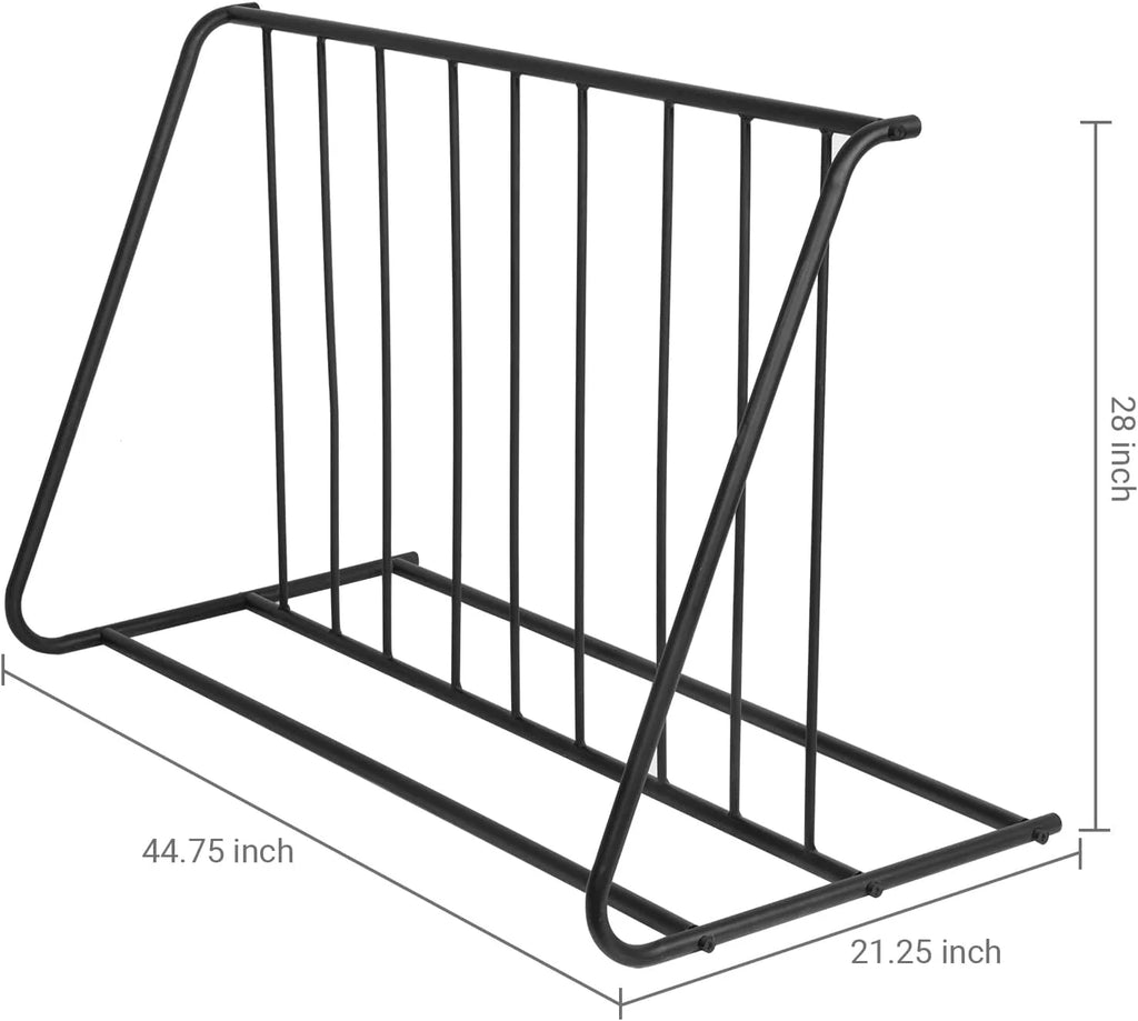 YGDU 6-Bicylce Capacity Steel Pipe Double-Sided Bike Rack Stand/Grid Bicycle Parking Storage Holder, Black