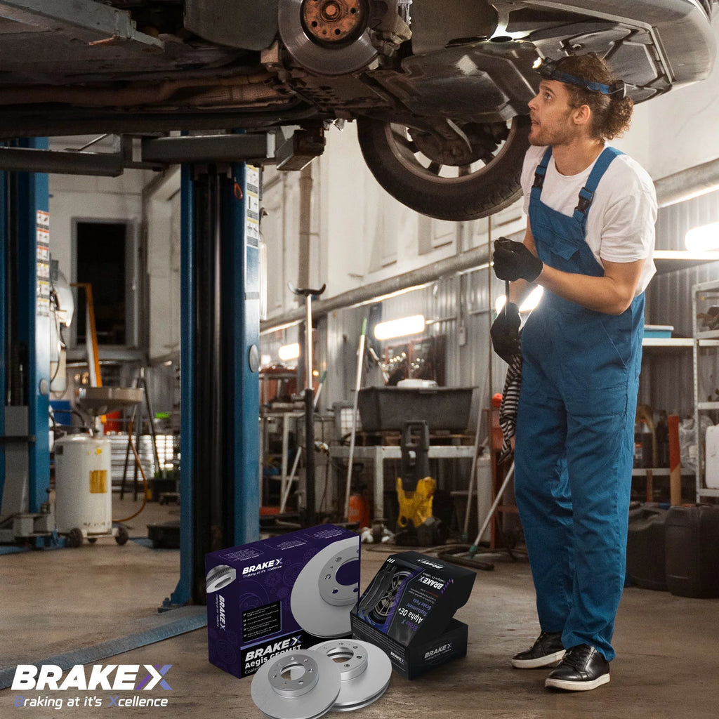 [Rear] Brake X Advanced X Replacement Disc Rotors and Premium Ceramic Brake Pads Kit | 6 Piece Set | For 2003 Jeep Liberty 3.7