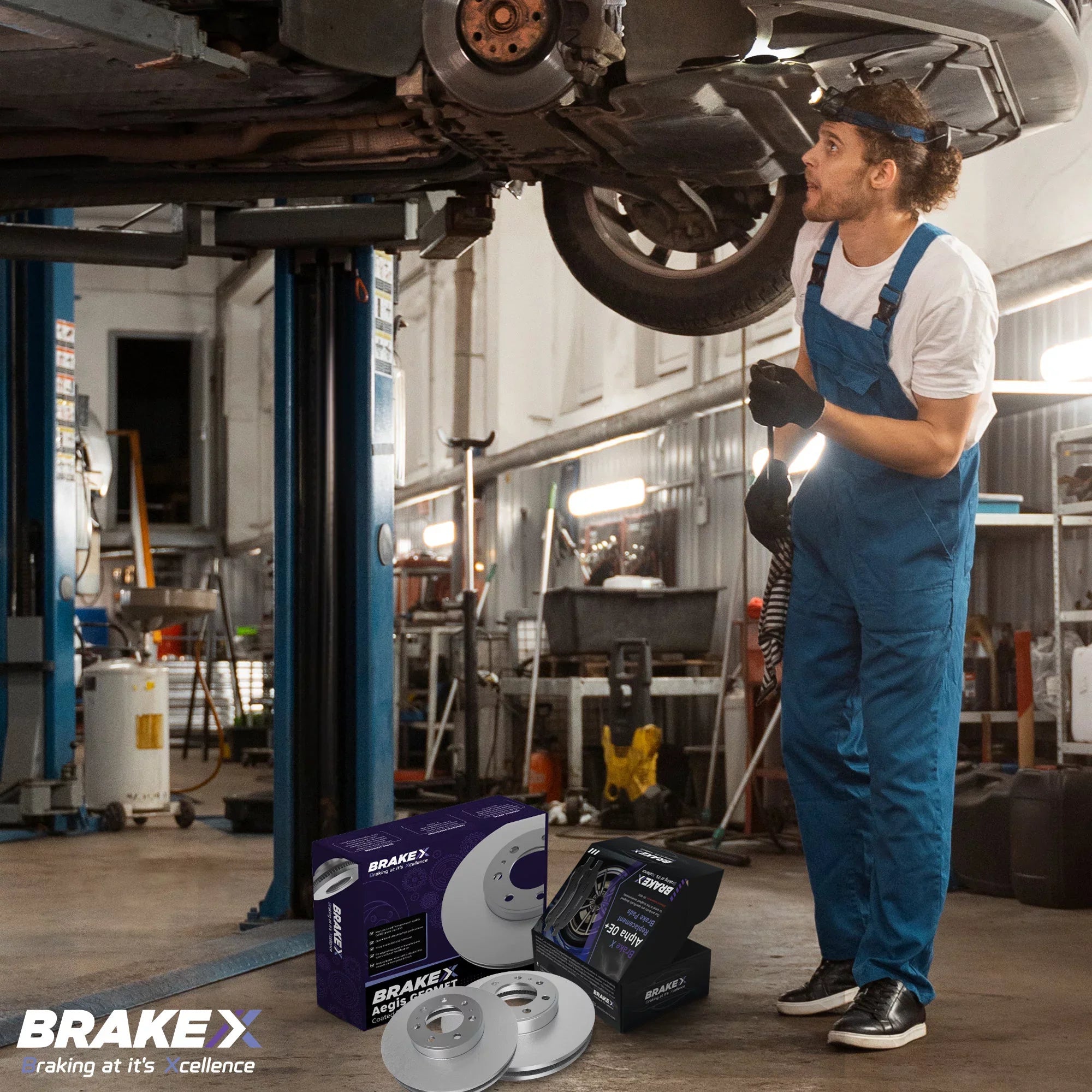[Rear] Brake X Advanced X Replacement Disc Rotors and Premium Ceramic Brake Pads Kit | 6 Piece Set | For 2003 Jeep Liberty 3.7