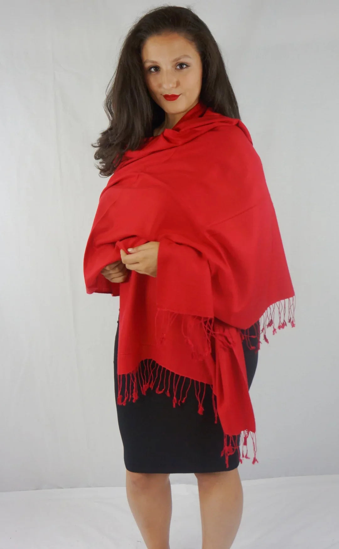 Scarf/Scarves/Shawl/Shawls/Stole/Wrap/Pashmina Scarf/Pashmina Shawl/Cashmere/Cashmere Scarf/Wool/Silk (Lipstick Red)