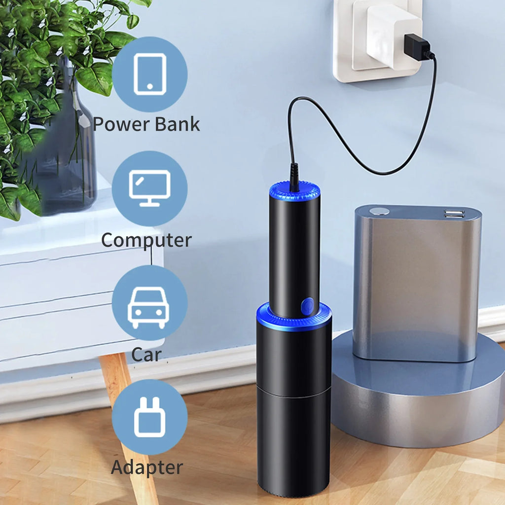 Anself 10000Pa Car Cleaner Portable  Handheld USB Cleaner 120W Strong Suction Cleaner for Pet Hair Dust Gravel Cleaning Home Office