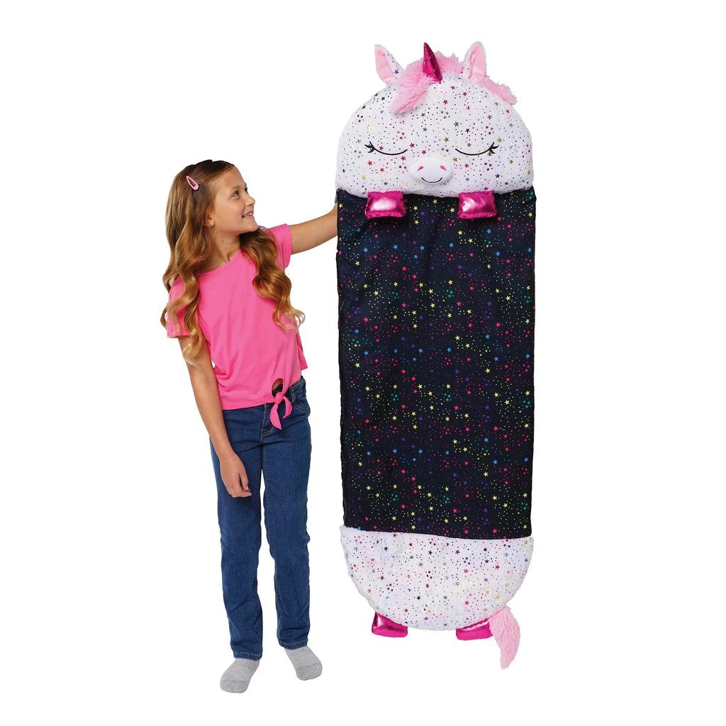 Happy Nappers Pillow Plush Toy and Sleeping Sack in One, Unicorn