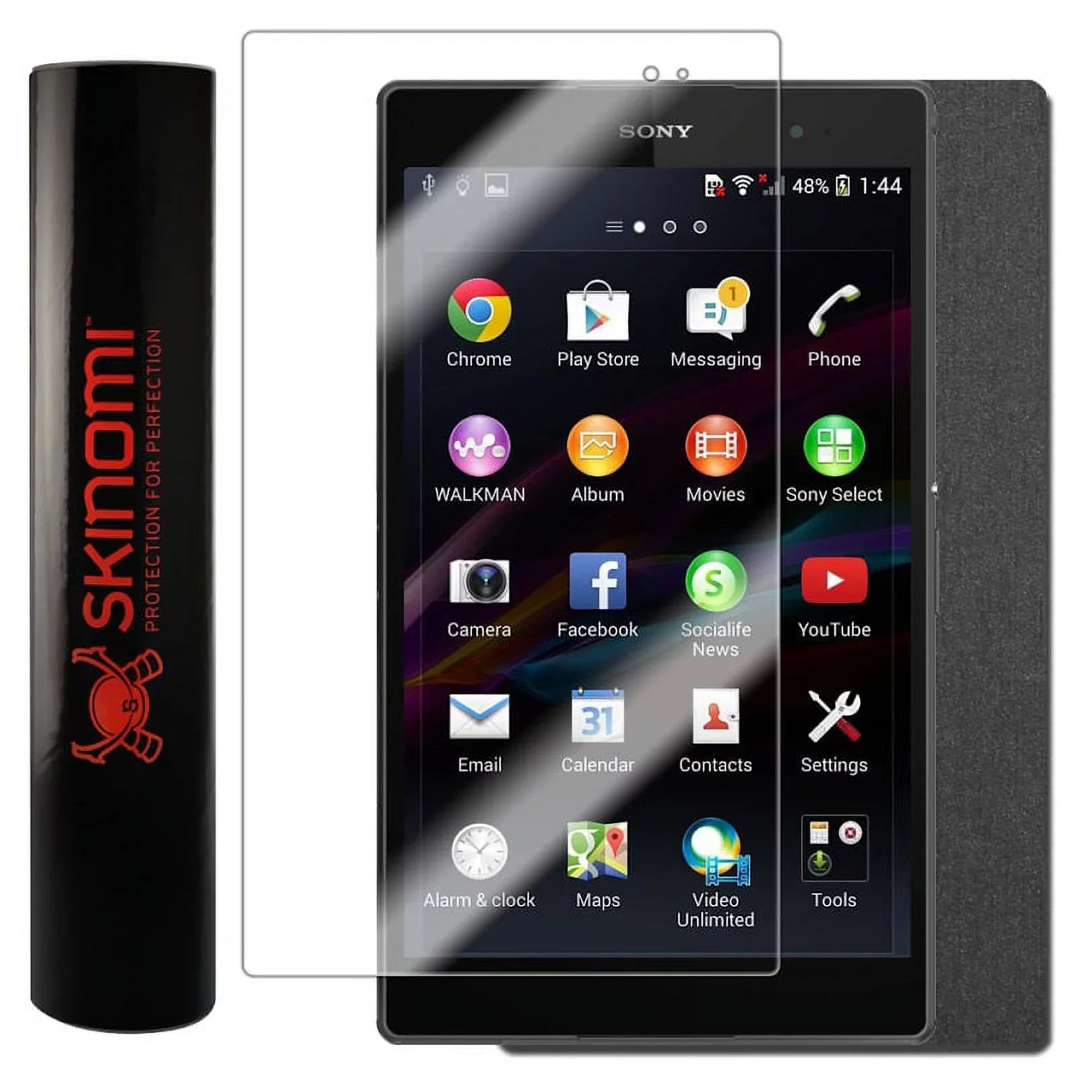 Skinomi Brushed Steel Skin & Screen Protector for  Xperia Z3 Tablet Compact