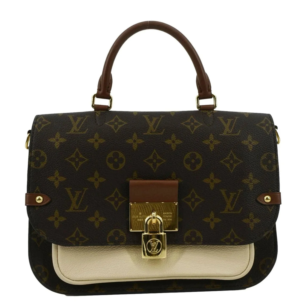 Pre-owned LOUIS VUITTON Vaugirard Monogram Canvas Shoulder Bag Creme
