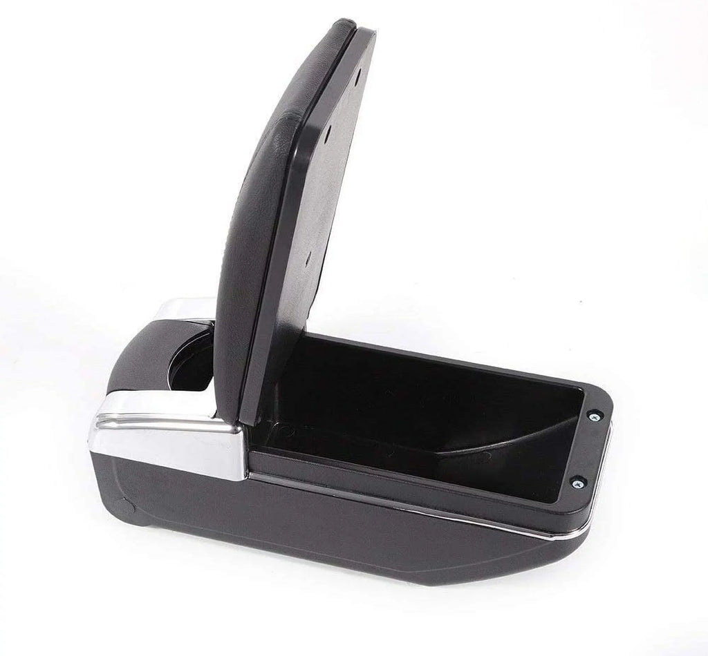 WUZSTAR Automotive Rotatable Black Armrest Console Storage Box Leather Cup Holder Storage Case