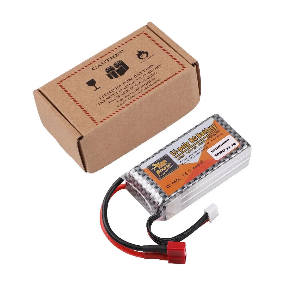 FancyWhoop 100C 3S 11.1V 1500mAh Lipo Battery T Plug for RC Drone Flight Car Airplane DIY