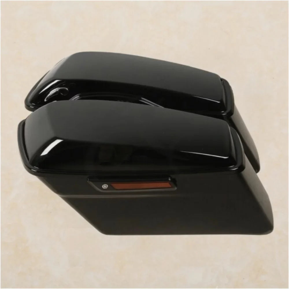 Vivid Black Hard Saddle Bags w/ Black Latch For 1994-2013 Harley-Davidson