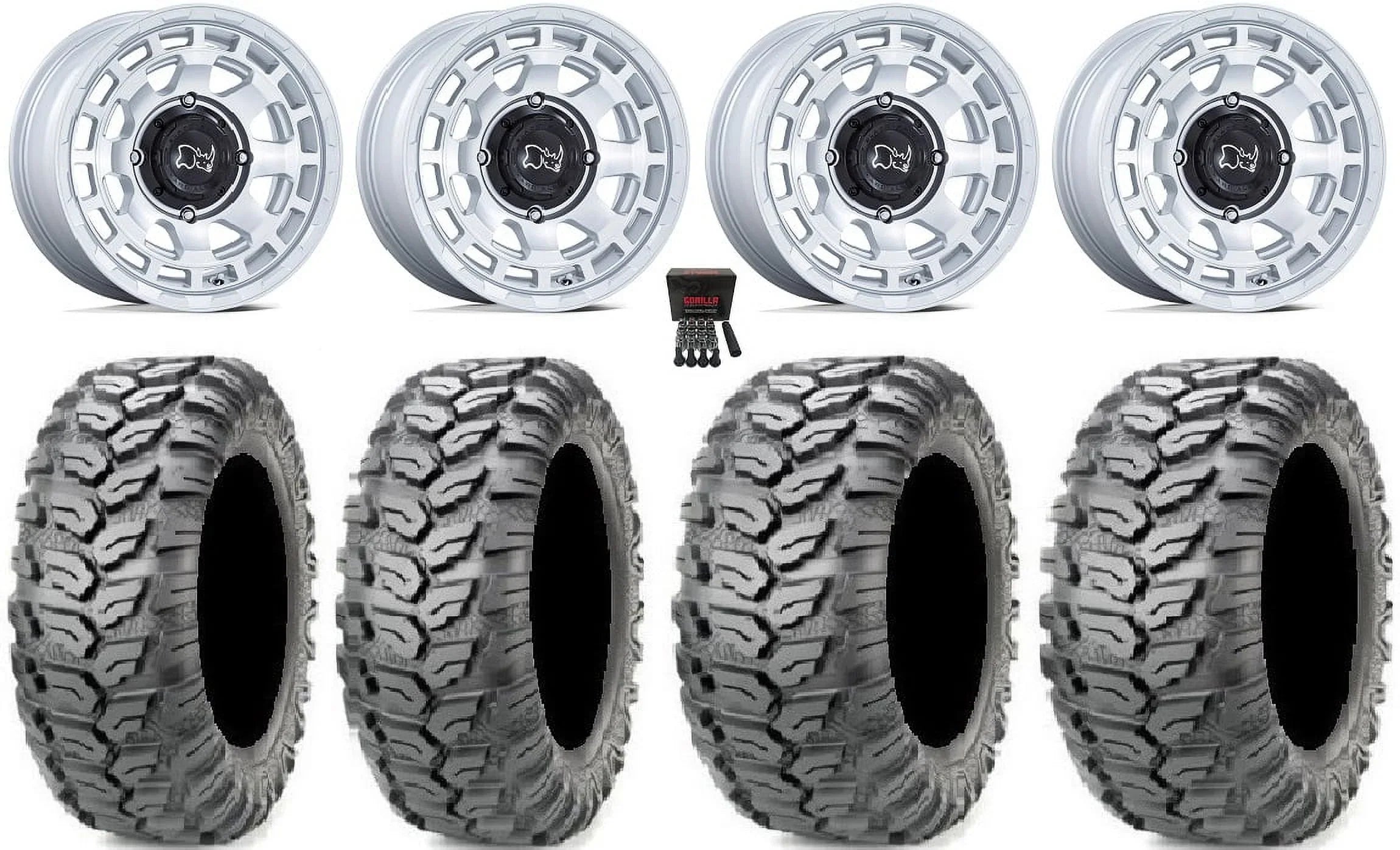 Black Rhino Chamber 14" Wheels Si 26" Ceros Tires Kawasaki Mule Pro FXT