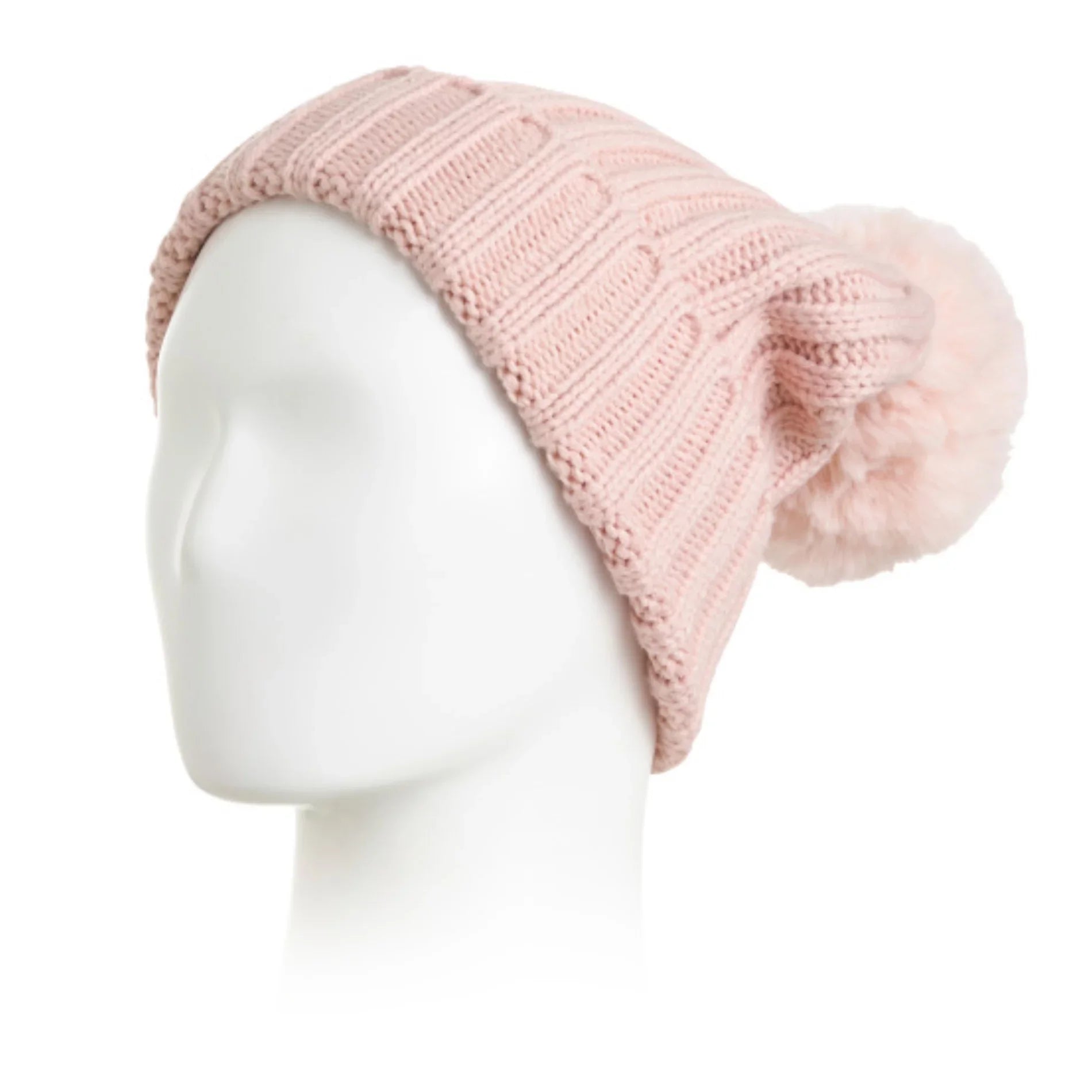 Vince Camuto Women's Faux Fur Pom Beanie Winter Hat with Gift Box