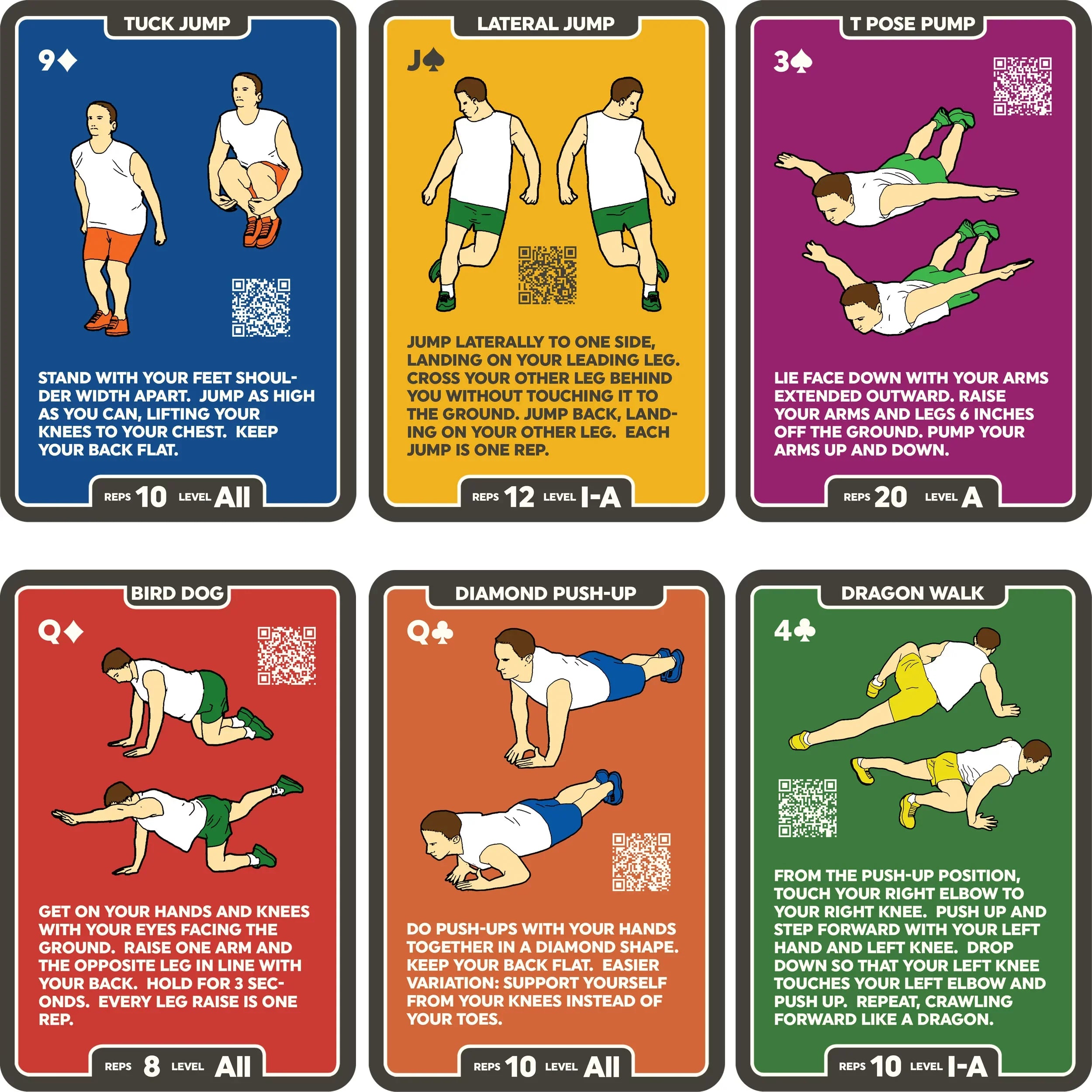 (Bodyweight Mega Pack). Burn Fat Build Muscle. No Equipment Needed. Video Instructions Included. Designed by a Military Fitness Expert. Stack 52 Bodyweight Exercise Cards: Workout Playing Card Game
