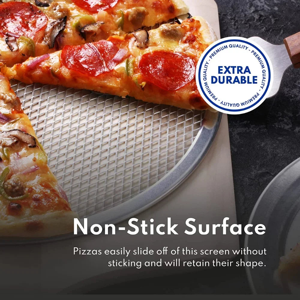 1pc, Restaurant-Grade Aluminum Pizza Baking Screen, Perfect For Pizzerias & Restaurants, Evenly Bakes Pizza & Shortens Bake Time! Seamless Aluminum Pizza Screen, Baking Tools, Kitchen Gadgets, Kitchen