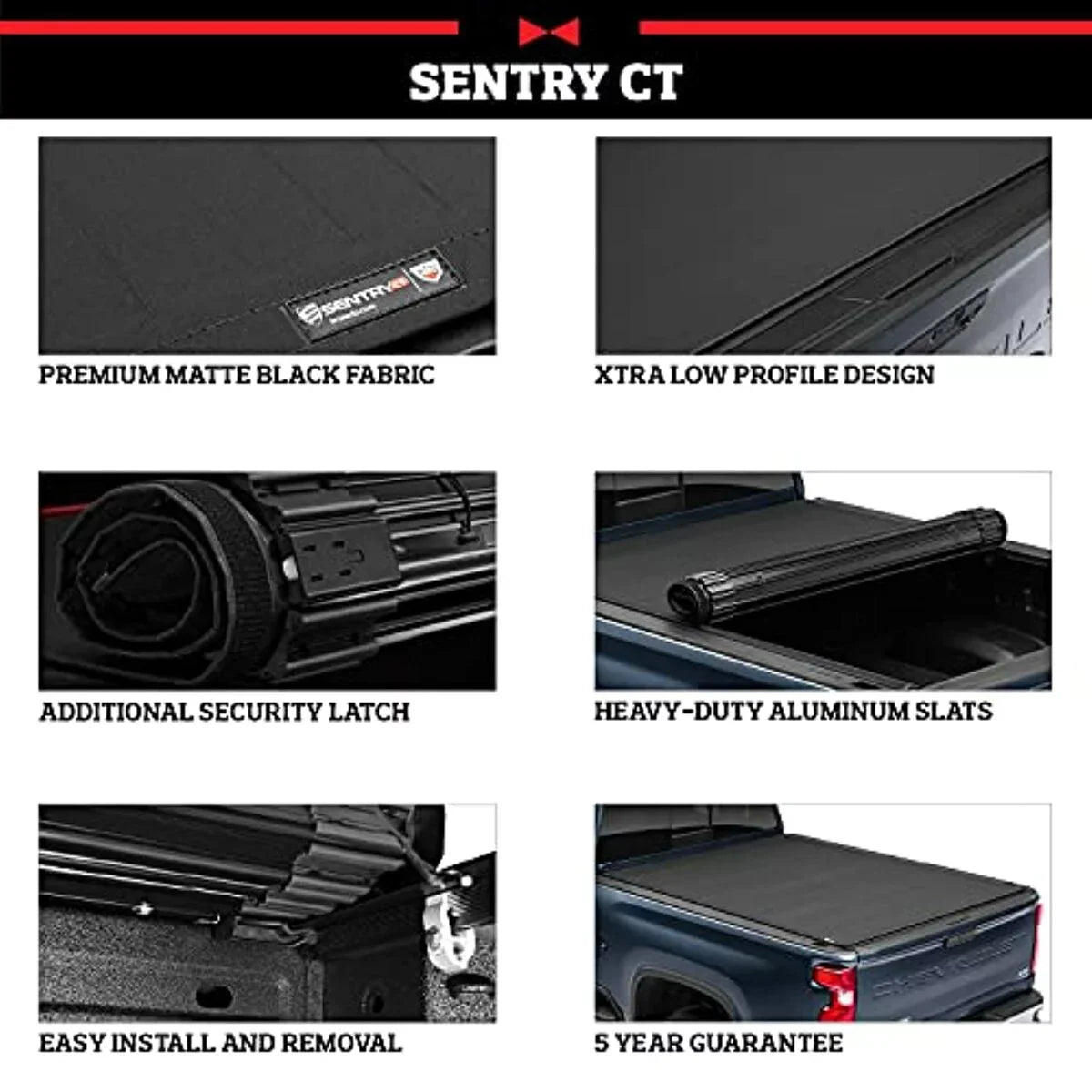 Truxedo Sentry Ct Hard Rolling Truck Bed Tonneau protector | 1594716 | matching with 2022  Maverick 4' 6" Bed (54.4")