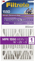 Filtrete 16x25x5, AC Furnace Air Filter, MPR 1550 DP, Healthy Living Ultra Allergen Deep Pleat, 1-Pack actual dimensions 15.75 x 24.13 x 4.88