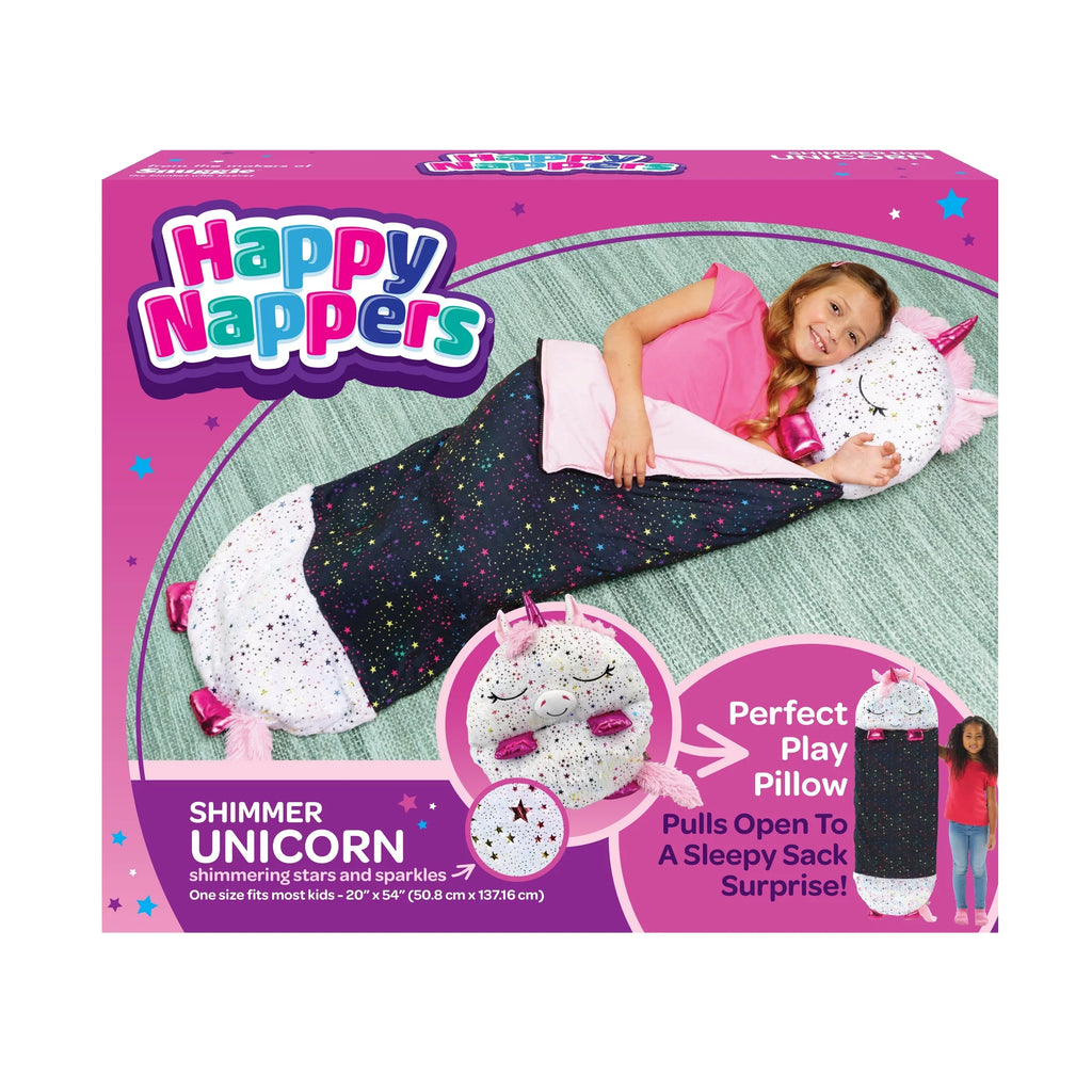 Happy Nappers Pillow Plush Toy and Sleeping Sack in One, Unicorn