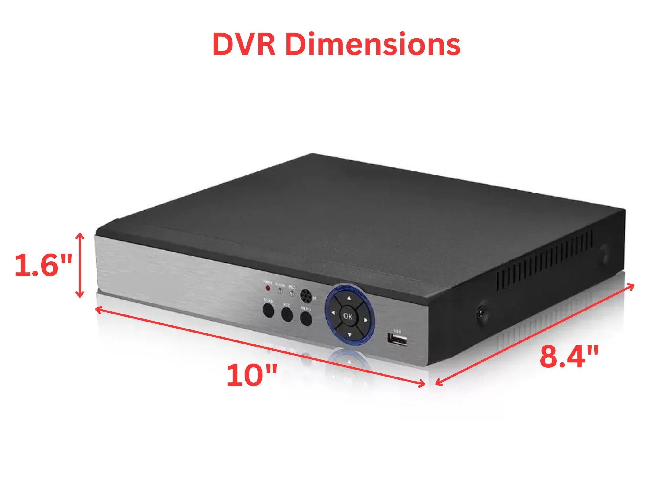 Evertech 8 Channel  Digital Video Recorder 2TB Hard Drive H.265 HD Hybrid TVI AHD CVI Analog CCTV Security DVR
