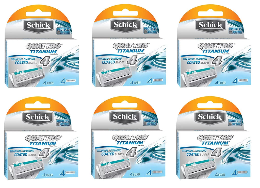 Schick Quattro Titanium Refill Cartridges - 24 Count + Facial Hair Remover Spring