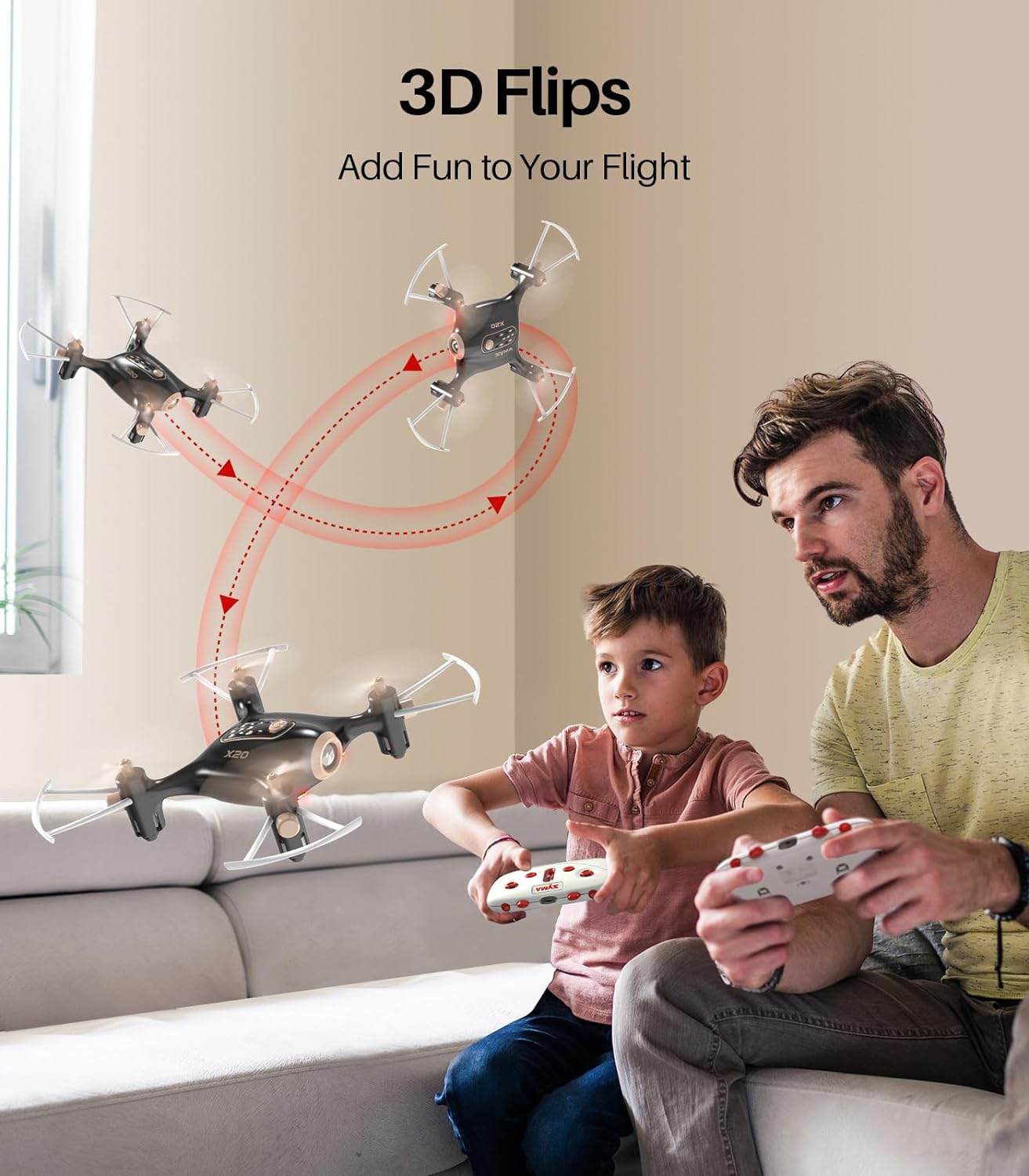 Open Box SYMA X20 Drone for Kids, Mini Nano RC Quadcopter Altitude Hold - Black, Gold