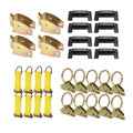 E-track NOT included.""". Ideal TieDown Accessories Bundle for Trucks, Warehouses, Docks, Trailers, Boats. """E-Track TieDown Kit: 4 Wood Beam Sockets, 10 O Rings, 8 End Caps, 8 Rope TieOffs