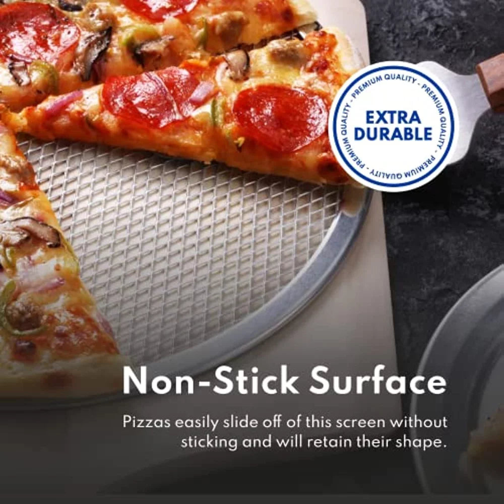 1pc, Restaurant-Grade Aluminum Pizza Baking Screen, Perfect For Pizzerias & Restaurants, Evenly Bakes Pizza & Shortens Bake Time! Seamless Aluminum Pizza Screen, Baking Tools, Kitchen Gadgets, Kitchen
