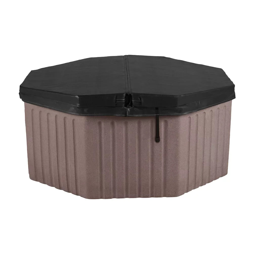 Aqualife Lagoon 8 Seater Hot Tub Spa with 20 Jets, LED lighting & Tub shield, Millstone Brown