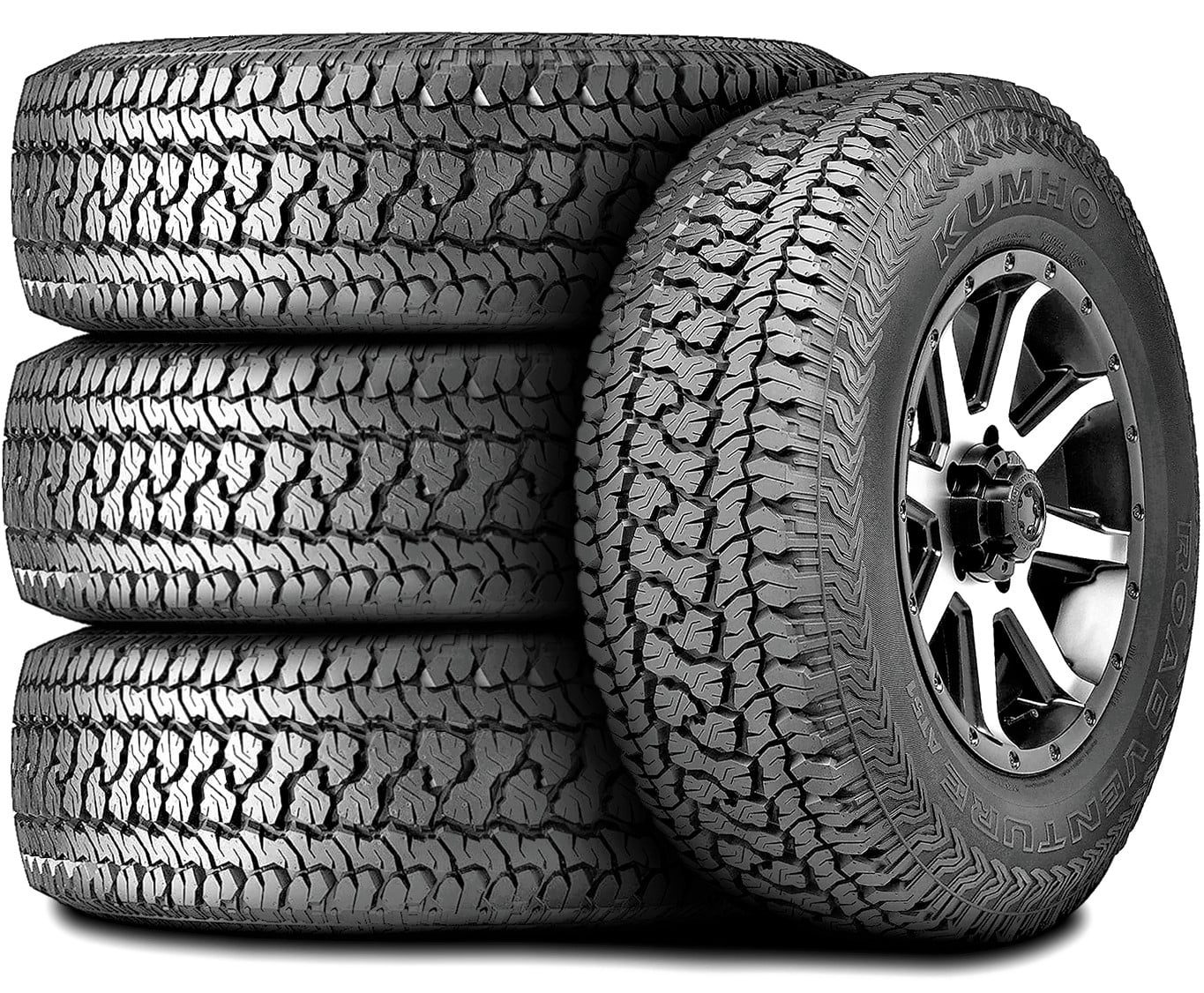 Set of 4 (FOUR) Kumho Road Venture AT51 235/70R16 104T A/T All Terrain Tires Fits: 2004-07 Honda Pilot EX-L, 2013  Explorer Sport