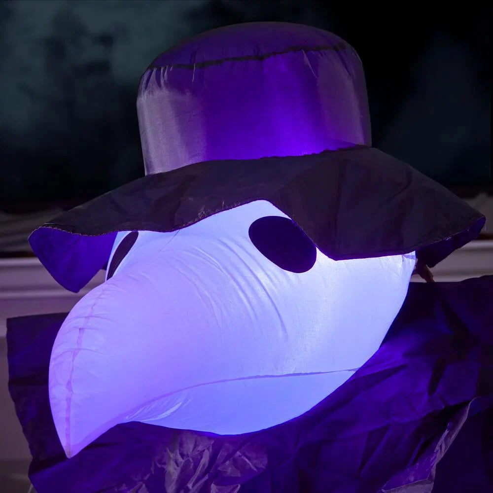 Short Circuit Victorian Reaper Halloween Inflatable with Lightshow Projection. 12 ft