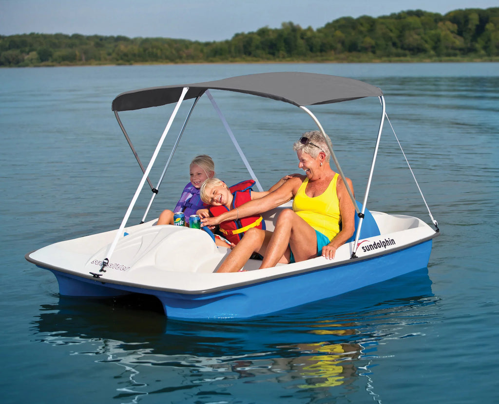 Sun Dolphin 5 Seat Sun Slider Pedal ship with Canopy, Blue